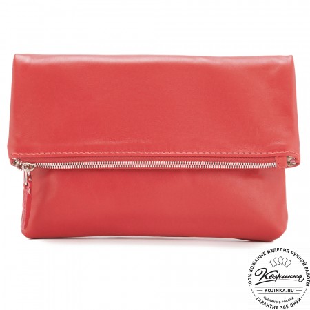 Кожаный клатч "Молли" (красный)